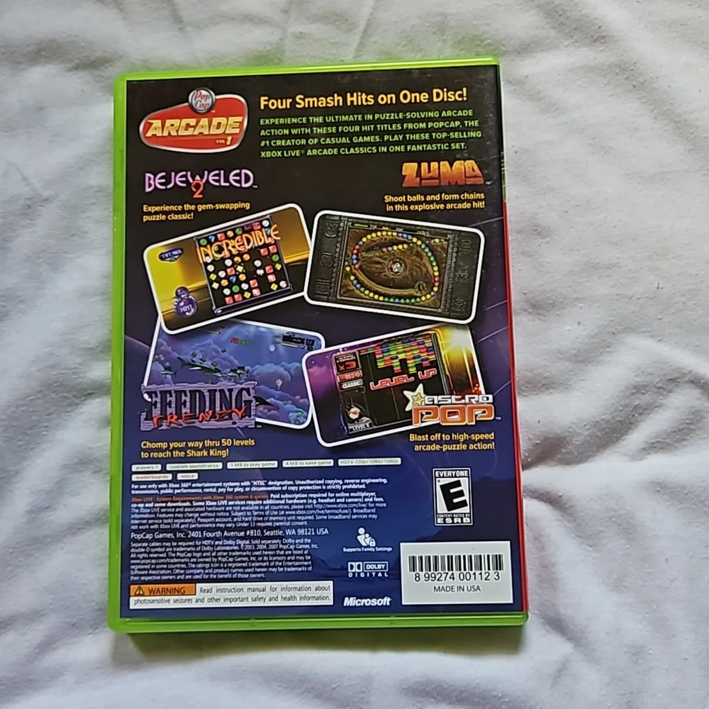 1/2 PRICE🔻Xbox 360 Pop Cap Arcade Vol 1